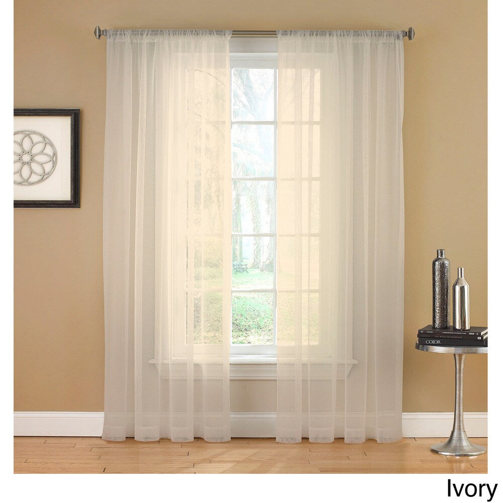 Links Sheer Mesh 84-inch Rod Pocket Curtain Panel - 84"