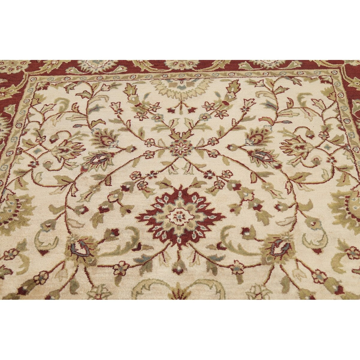 Floral Agra Oriental Area Rug Hand-tufted Wool Carpet - 5'3" x 8'3"