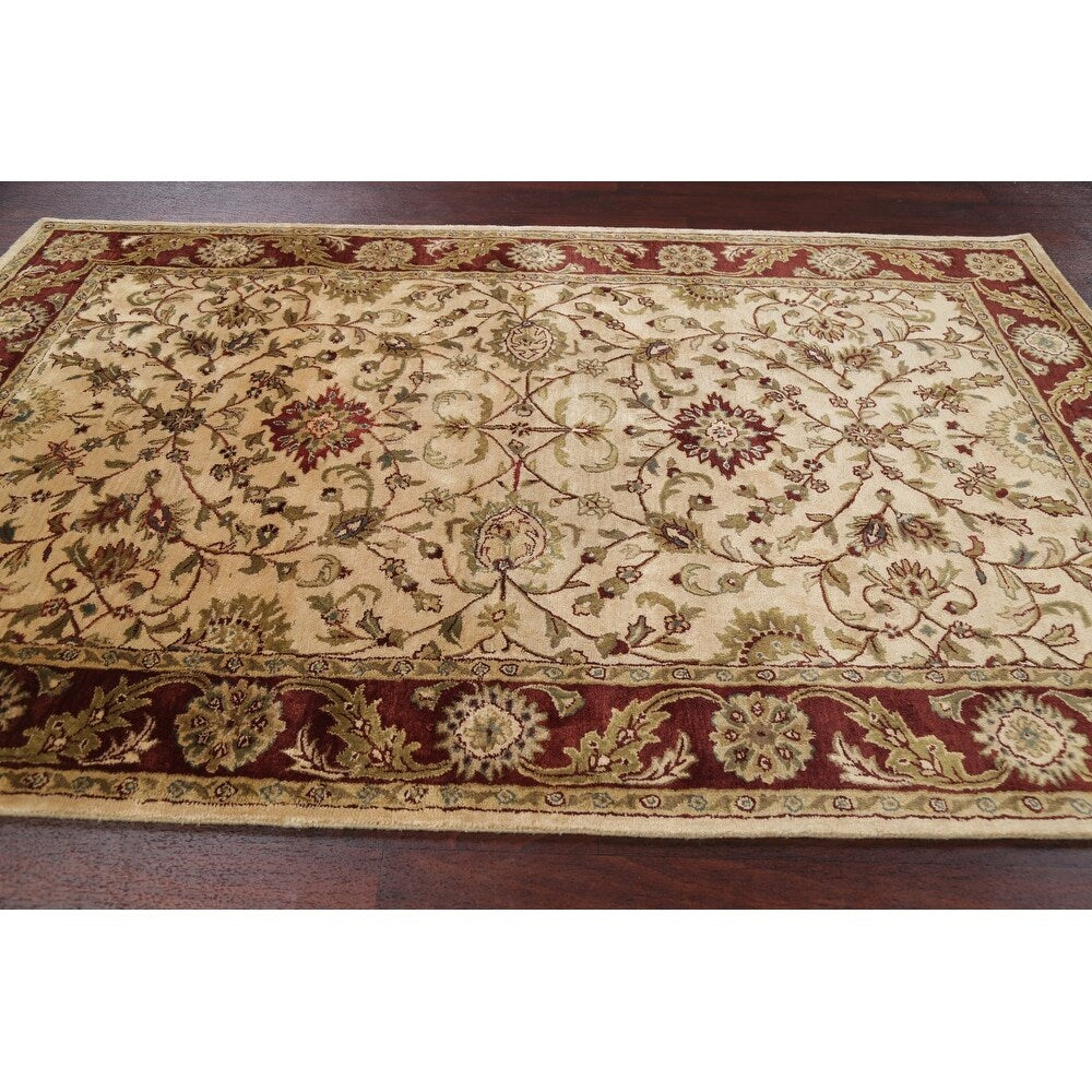 Floral Agra Oriental Area Rug Hand-tufted Wool Carpet - 5'3" x 8'3"