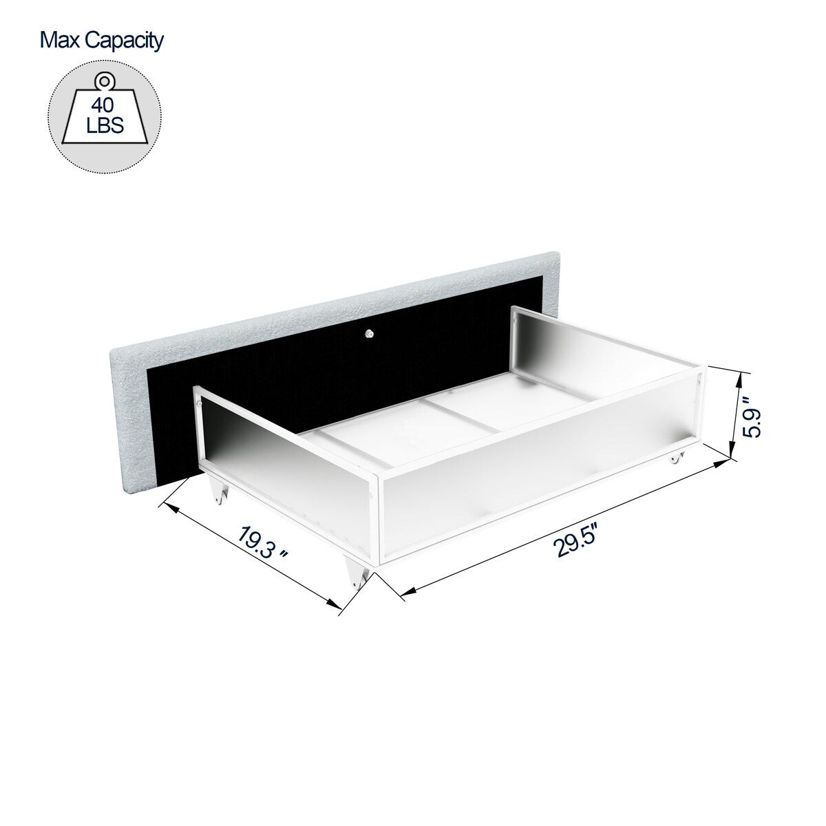 Ivory Boucle Upholstered Platform Bed with 4 Storage Drawers,Queen Size