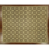 H1560 Ivory Brown Hand-knotted Wool Geometric Tibetan Area Rug (8' x 10')