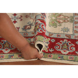 Ivory Kazak Area Rug Handmade Wool Carpet - 4'11" x 6'8"