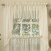 Ivory Micro-Striped Semi Sheer Window Curtain Pieces - Tiers, Valance and Swag Options