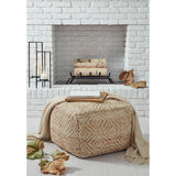 Ivory/Natural Casual Pouf