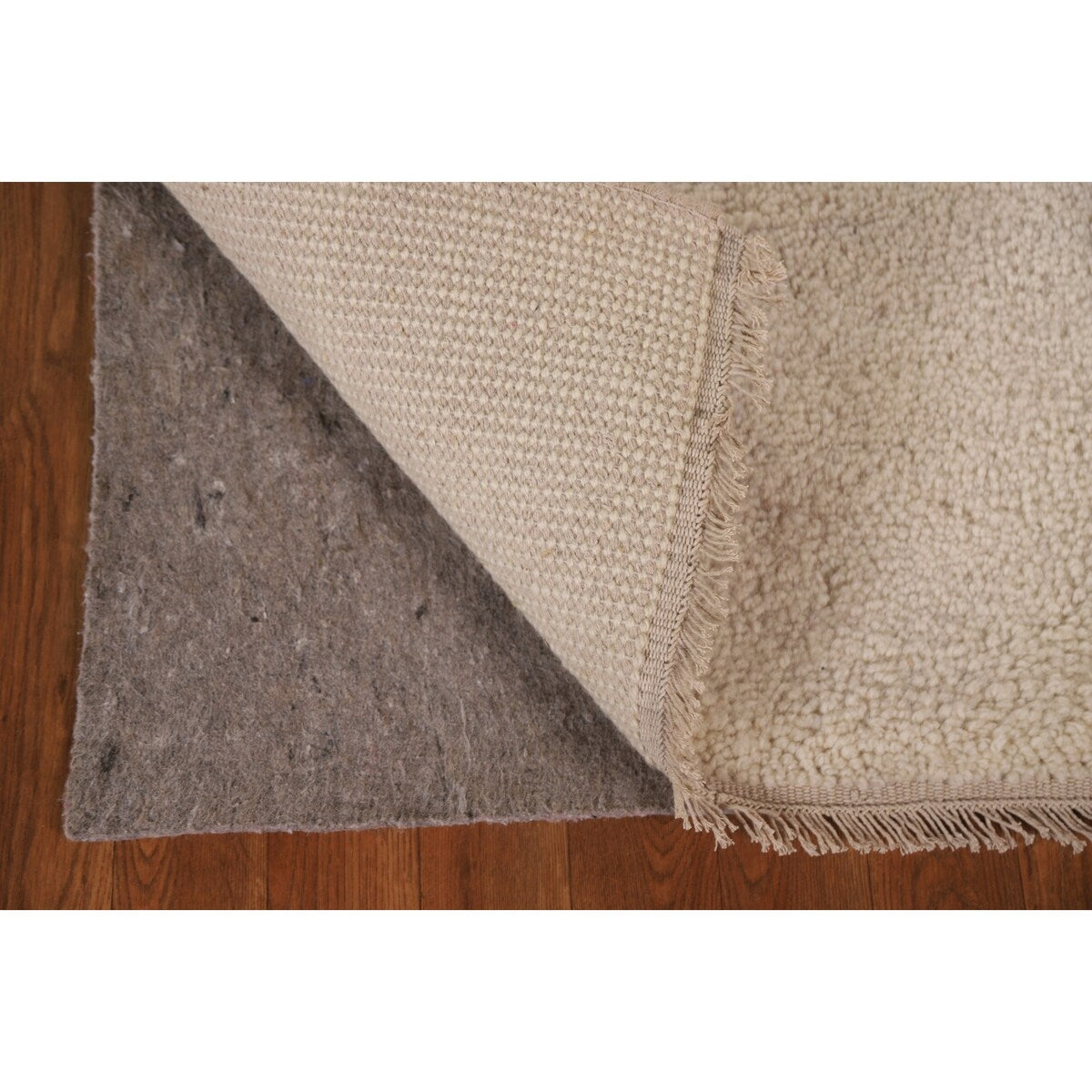 Ivory Solid Contemporary Moroccan Rug Hand-knotted Wool Carpet - 2'0" x 3'0"