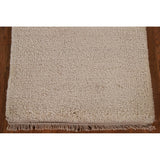 Ivory Solid Contemporary Moroccan Rug Hand-knotted Wool Carpet - 2'0" x 3'0"
