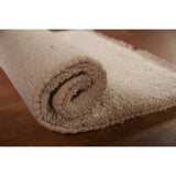Ivory Solid Contemporary Moroccan Rug Hand-knotted Wool Carpet - 2'0" x 3'0"