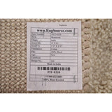 Ivory Solid Contemporary Moroccan Rug Hand-knotted Wool Carpet - 2'0" x 3'0"