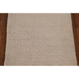 Ivory Solid Contemporary Moroccan Rug Hand-knotted Wool Carpet - 2'0" x 3'0"