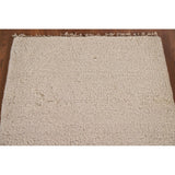 Ivory Solid Contemporary Moroccan Rug Hand-knotted Wool Carpet - 2'0" x 3'0"