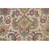 Ivory Tabriz Persian Vintage Area Rug Hand-knotted Wool Carpet - 6'4" x 9'5"