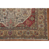 Ivory Tabriz Persian Vintage Area Rug Hand-knotted Wool Carpet - 6'4" x 9'5"
