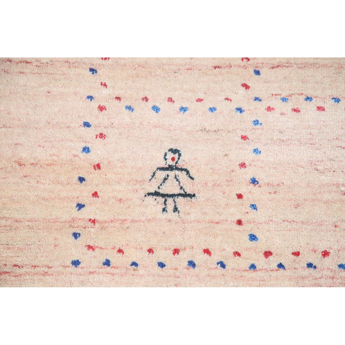 Ivory Tribal Gabbeh Indian Area Rug Hand-knotted Wool Carpet - 9'0" x 11'6"