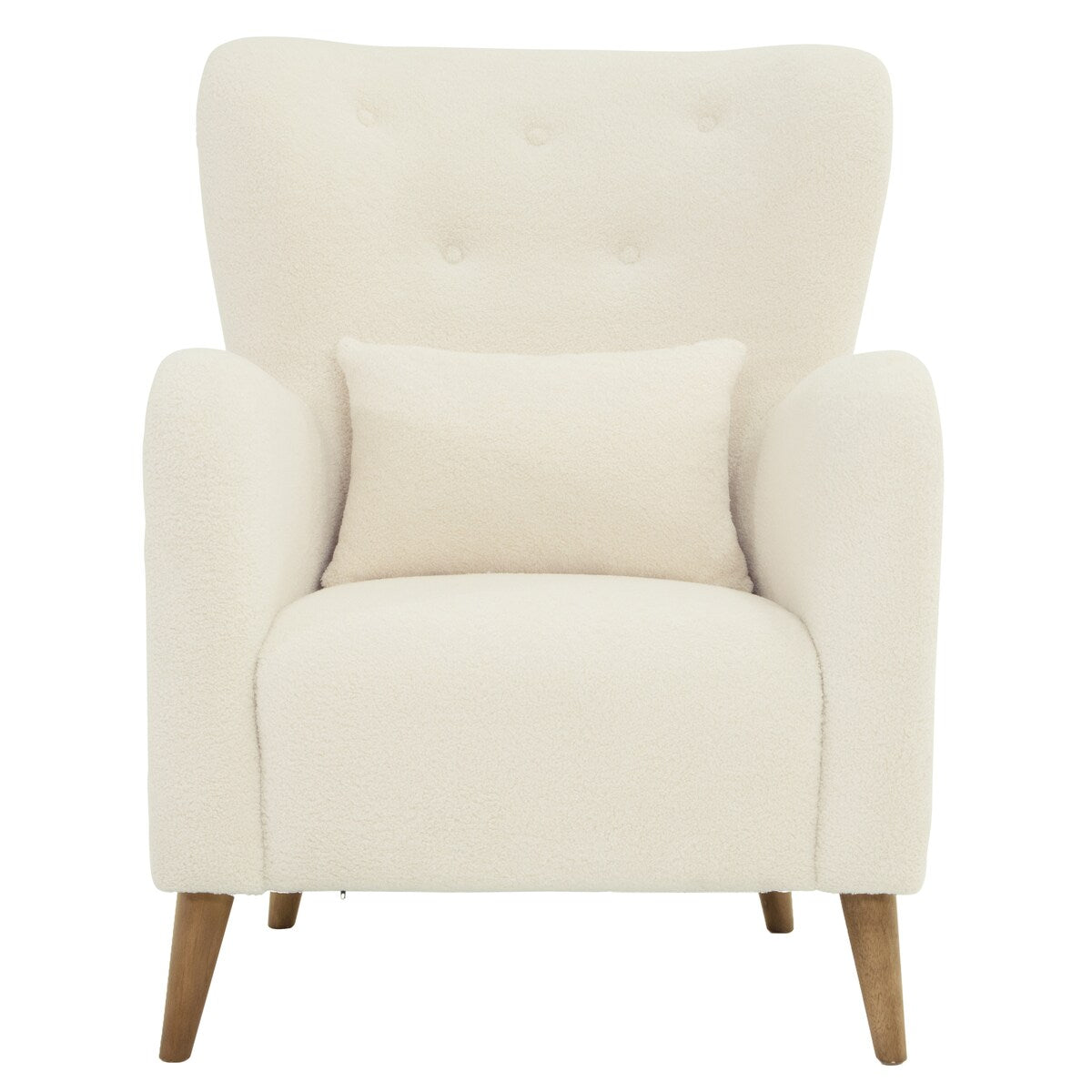 Sagebrook Home Neutral Modern Ivory Winged Back Arm Chair Contemporary Accent Chair - 32" x 35" x 42"