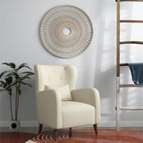 Sagebrook Home Neutral Modern Ivory Winged Back Arm Chair Contemporary Accent Chair - 32" x 35" x 42"