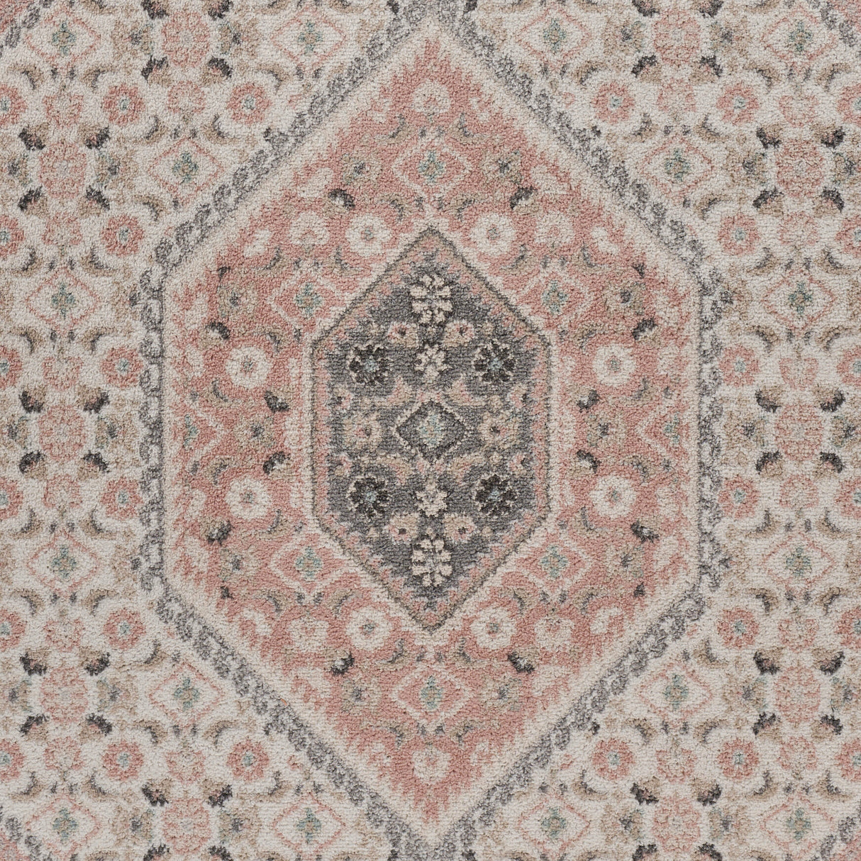 Sevita Gray and Blush Pink Oriental Area Rug