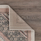 Sevita Gray and Blush Pink Oriental Area Rug