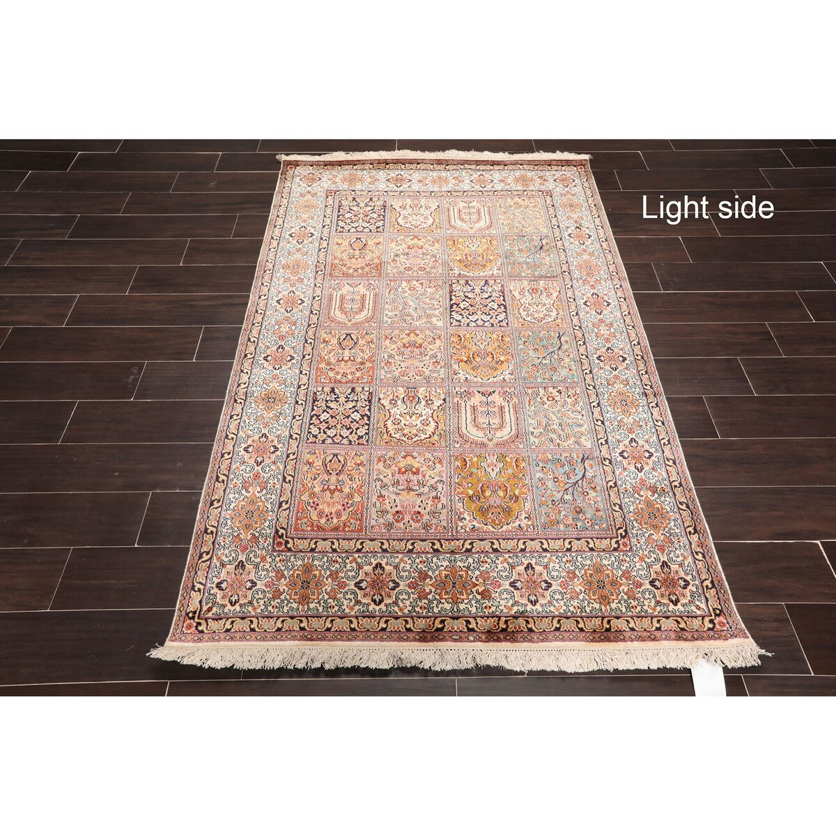Ivory,Rust Persian Oriental Area Rug Silk Traditional Oriental Area Rug (4x6) - 4'1" x 6'2"