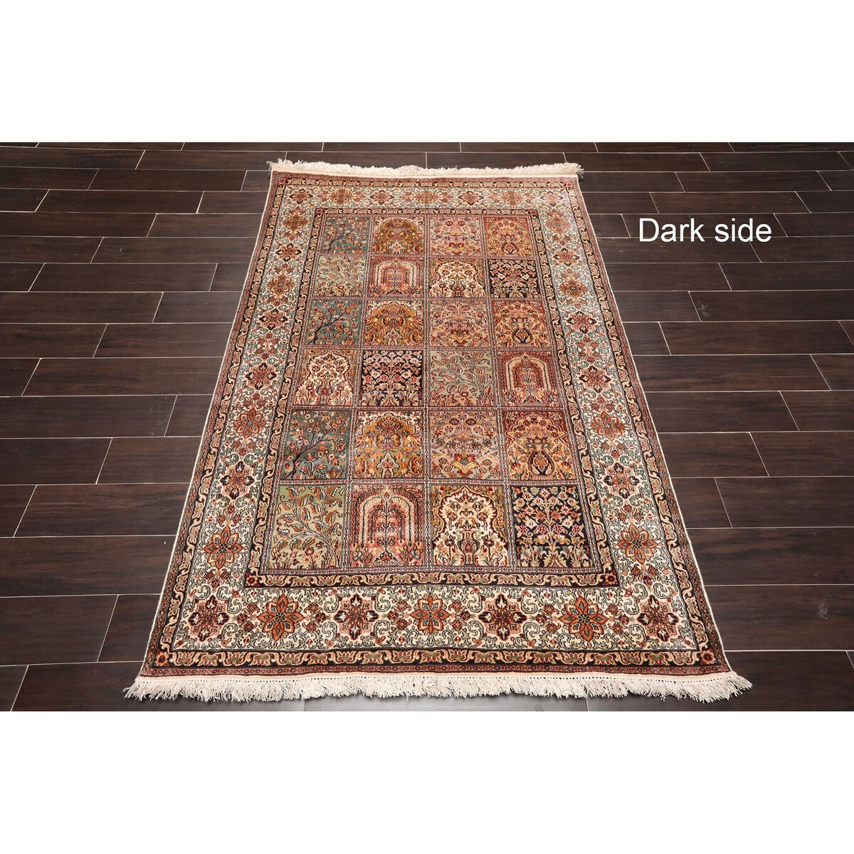 Ivory,Rust Persian Oriental Area Rug Silk Traditional Oriental Area Rug (4x6) - 4'1" x 6'2"