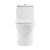 Ivy One Piece Toilet Dual Vortex Flush, Brushed Gold Hardware 1.1/1.6 gpf