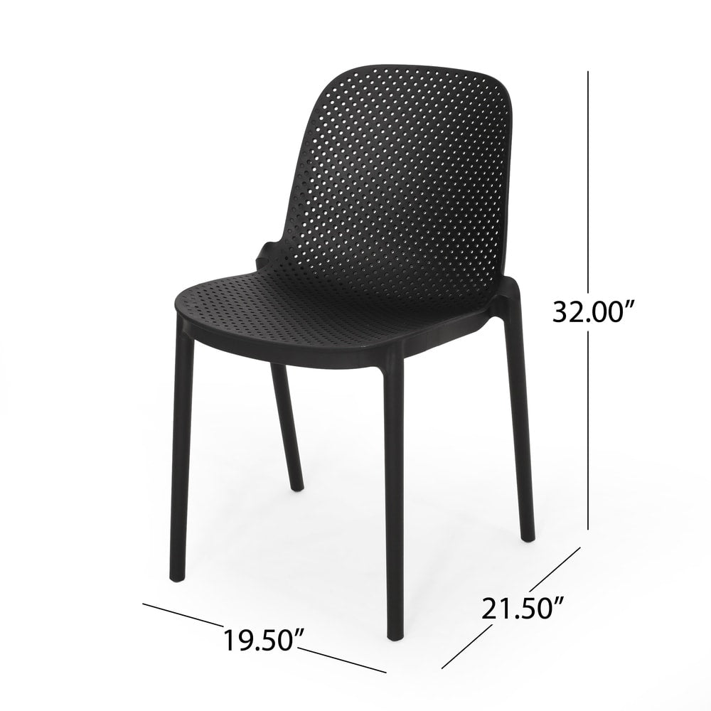 Ivy Outdoor Modern Stacking Dining Chair (Set of 2) by Christopher Knight Home - 19.50" W x 21.50" D x 32.00" H