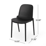 Ivy Outdoor Modern Stacking Dining Chair (Set of 2) by Christopher Knight Home - 19.50" W x 21.50" D x 32.00" H