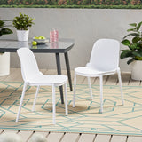 Ivy Outdoor Modern Stacking Dining Chair (Set of 2) by Christopher Knight Home - 19.50" W x 21.50" D x 32.00" H