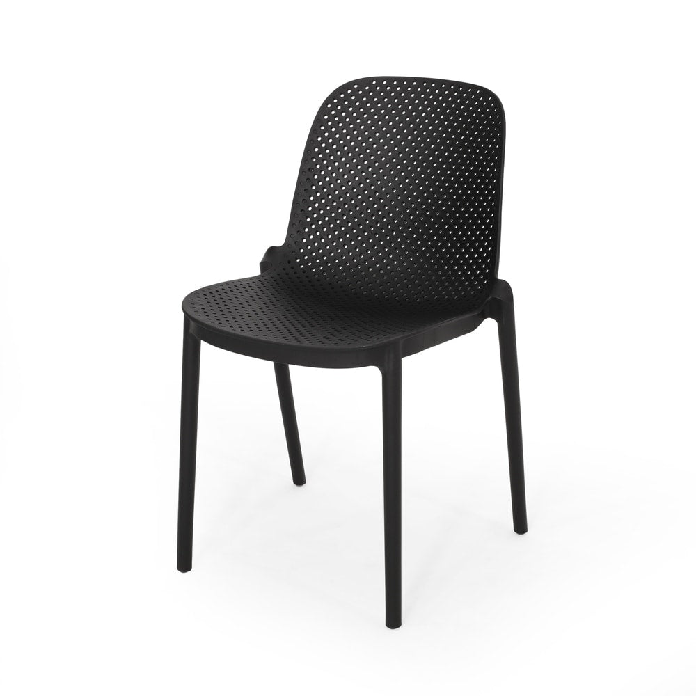 Ivy Outdoor Modern Stacking Dining Chair (Set of 2) by Christopher Knight Home - 19.50" W x 21.50" D x 32.00" H