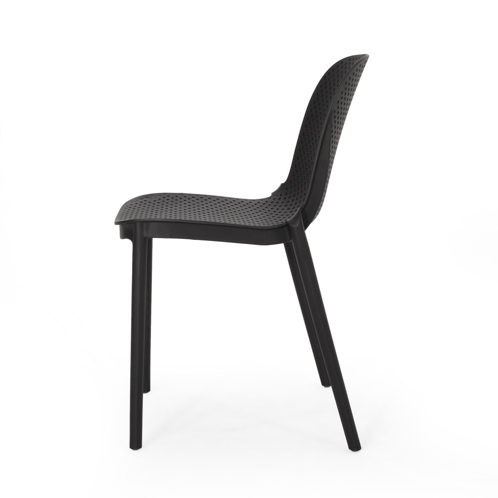 Ivy Outdoor Modern Stacking Dining Chair (Set of 2) by Christopher Knight Home - 19.50" W x 21.50" D x 32.00" H