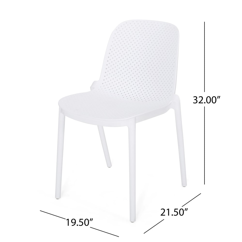 Ivy Outdoor Modern Stacking Dining Chair (Set of 2) by Christopher Knight Home - 19.50" W x 21.50" D x 32.00" H