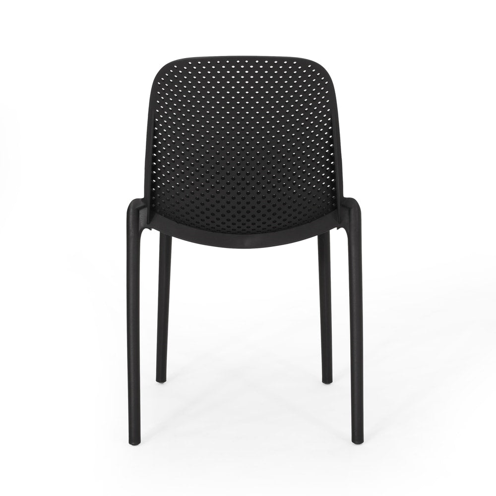 Ivy Outdoor Modern Stacking Dining Chair (Set of 2) by Christopher Knight Home - 19.50" W x 21.50" D x 32.00" H