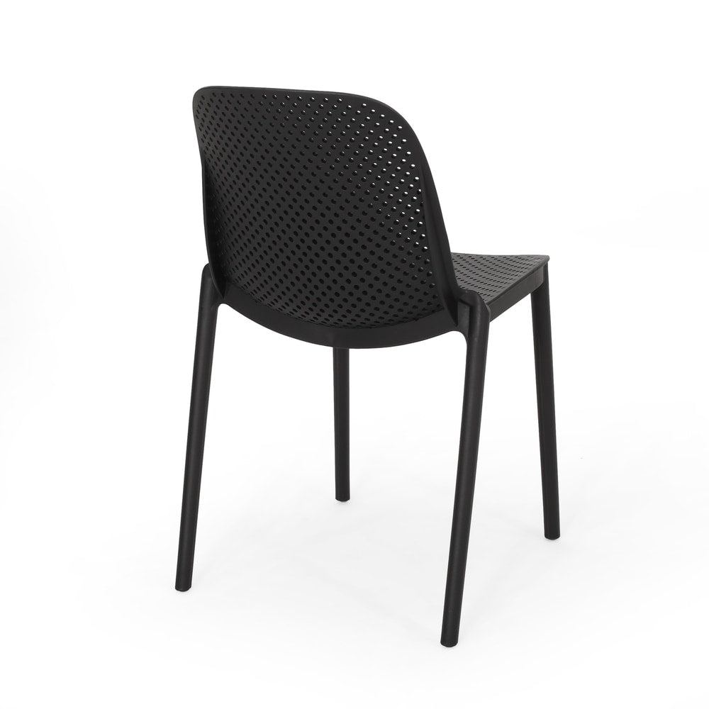 Ivy Outdoor Modern Stacking Dining Chair (Set of 2) by Christopher Knight Home - 19.50" W x 21.50" D x 32.00" H