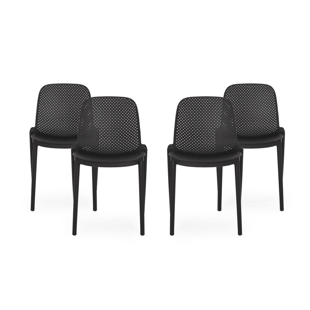 Ivy Modern Stacking Outdoor Dining Chair (Set of 4) by Christopher Knight Home - 19.50" W x 21.50" L x 32.00" H
