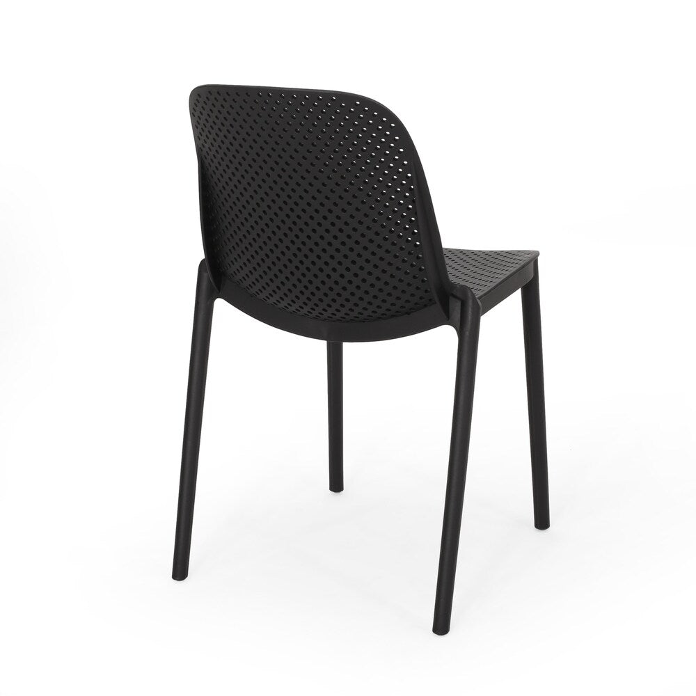 Ivy Modern Stacking Outdoor Dining Chair (Set of 4) by Christopher Knight Home - 19.50" W x 21.50" L x 32.00" H