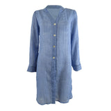 J. Valdi Women's Breeze Shirt Dress Swim Cover-Up (S, Chambray)