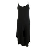 J. Valdi Women's Flowy Jumpsuit Swim Cover-Up (S, Black)