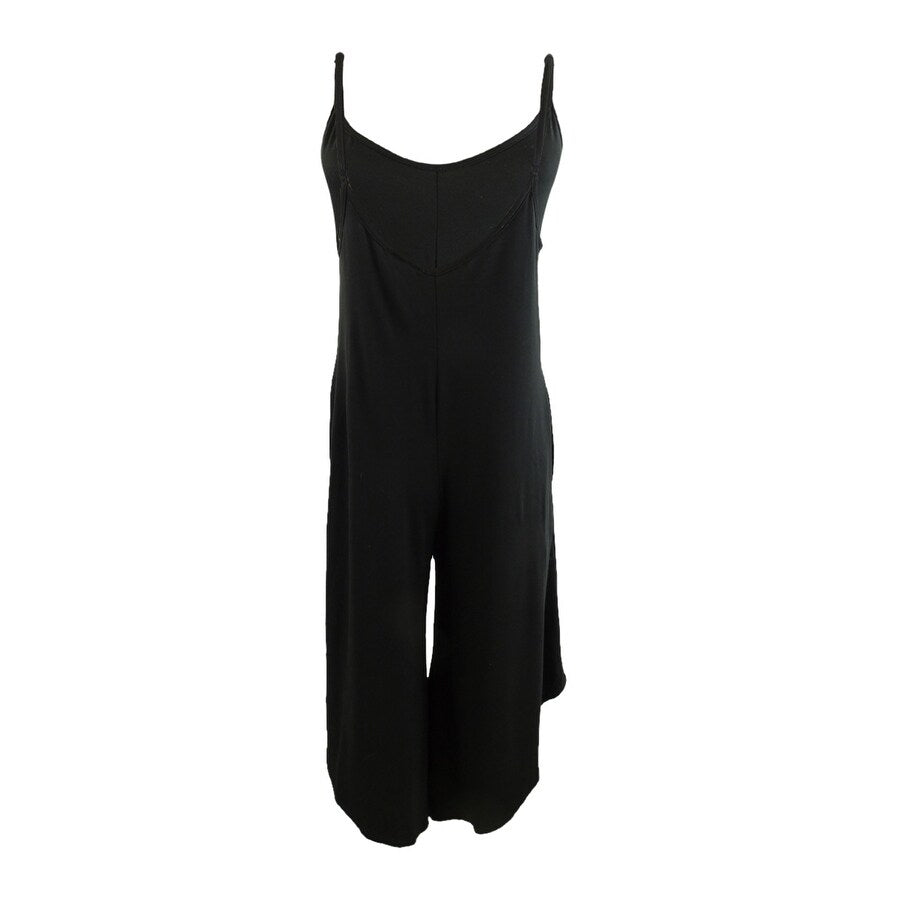 J. Valdi Women's Flowy Jumpsuit Swim Cover-Up (S, Black)