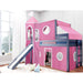 JACKPOT Prince & Princess Low Loft Twin Bed, Ladder Slide Tent & Tower