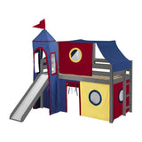 JACKPOT Prince & Princess Low Loft Twin Bed, Ladder Slide Tent & Tower