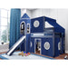 JACKPOT Prince & Princess Low Loft Twin Bed, Ladder Slide Tent & Tower