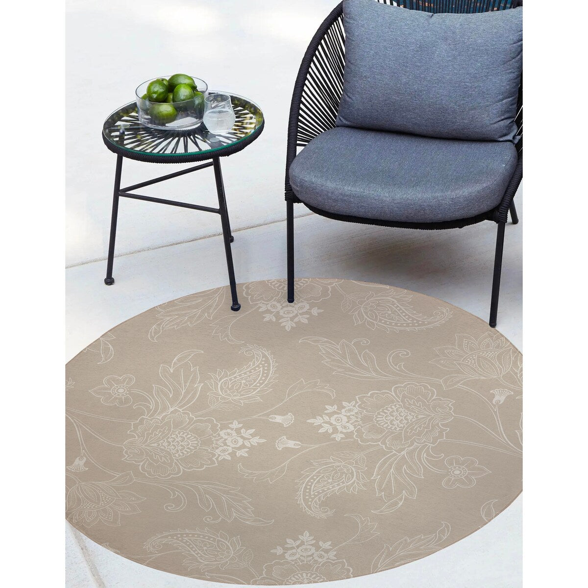 JACOBEAN FLORAL LINEN Outdoor Rug By Kavka Designs