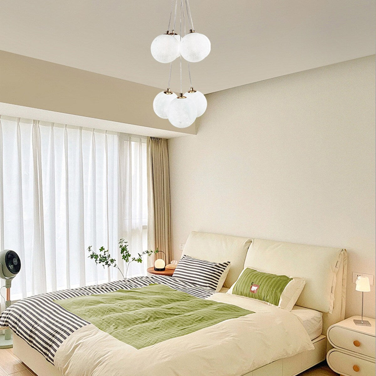 JASIWAY 7-Light 3D Printed Cluster Chandelier Island Pendant
