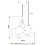 JASIWAY 7-Light 3D Printed Cluster Chandelier Island Pendant