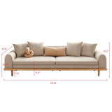 JASIWAY 78.74'' Upholstered Sleeper Sofa, Beige