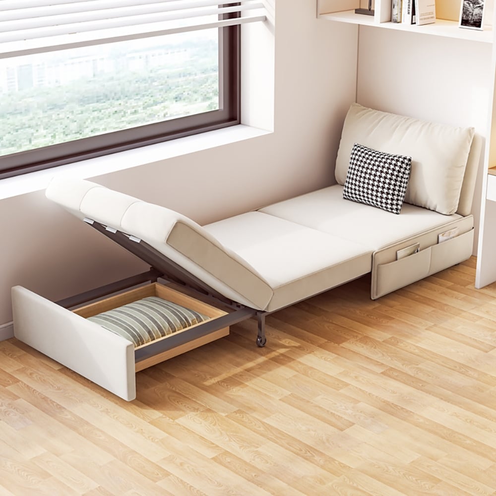 JASIWAY Convertible Sleeper Sofa Chair Bed with Storage