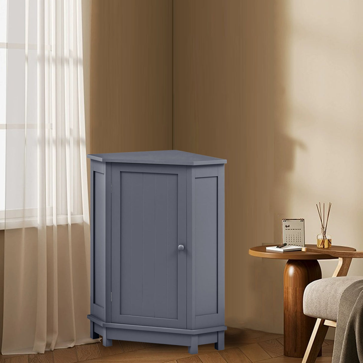 JASIWAY Triangle Bathroom Storage Cabinet with Adjustable Shelves