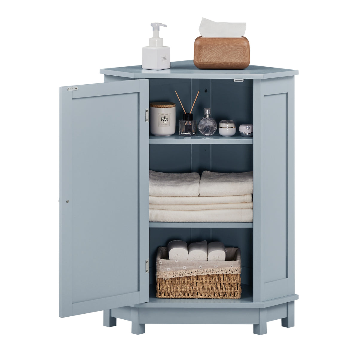 JASIWAY Triangle Bathroom Storage Cabinet with Adjustable Shelves
