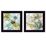 TrendyDecor4U Contemporary "Sea Glass" Framed Print Wall Art by JG Studios - Blue