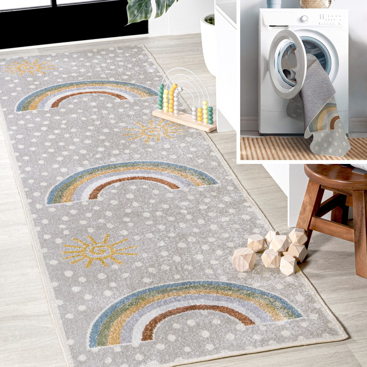 JONATHAN Y Alhambra Geometric Striped Area Rug