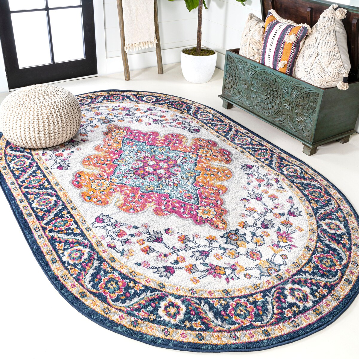 JONATHAN Y Bohemian FLAIR Boho Vintage Medallion Area Rug